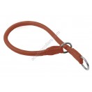Ace Comfy Soft Best Rolled Italian Leather Slip/Check Dog Collar :: TAN ::